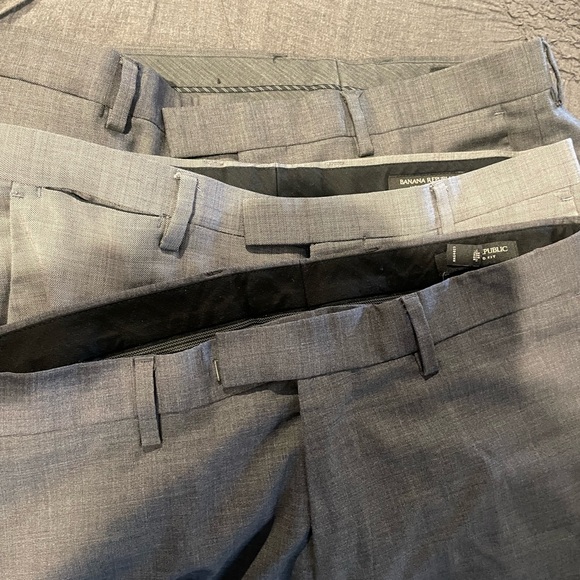 Mens 3 pairs Banana Republic Modern Slim Fit Pants - Gray size 32x32 - Picture 3 of 4